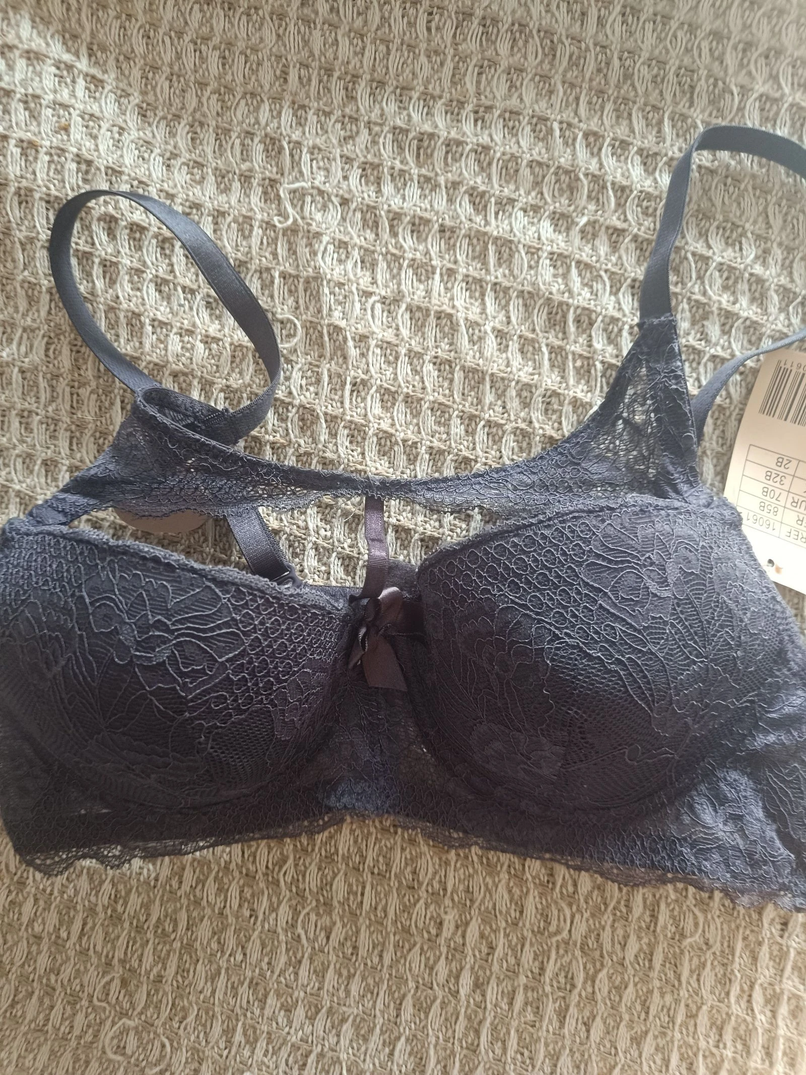 Sujetador Bustier Encaje Gris Oscuro 85B / 70B NUEVO